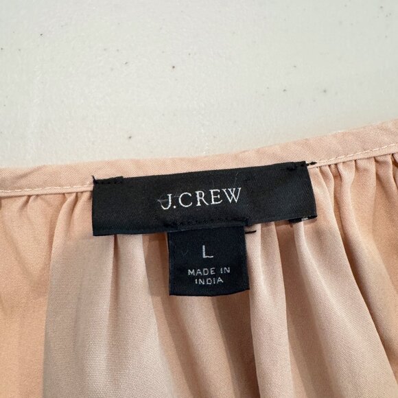 J. Crew Tie Sleeve Button Front Lightweight Cotton Poplin Mini Shirt Dress Large - Picture 5 of 8